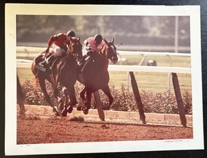 ROBERT RIGER - ALYDAR & AFFIRMED PHOTO - SIGNED - 1/6 - 1990 - 13 3/4" X 18 1/4 - Picture 1 of 3