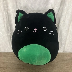 9” Black Cat Green Squishmallow Kelly Toy Plush Stuffed Animal - Picture 1 of 12