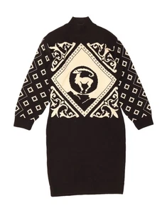 BYBLOS Womens Graphic Jumper Dress EU 38 Medium Black Geometric CB08 - Picture 1 of 3