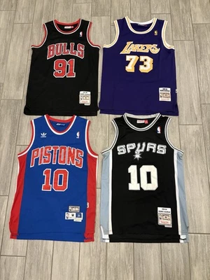 Lote Paquete Camiseta Dennis Rodman Spurs Lakers Pistons Bulls Mitchell & Ness Talla M Foto 1 de 4