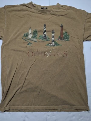 Vintage Lighthouses T Shirt Size Large Outer Banks Summer Beach *Read Desc* - Image 1 of 4
