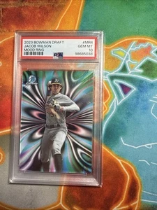 PSA 10 JACOB WILSON 2023 Bowman Cromo Borrador Humor Anillo Estuche Hit RC GEMA COMO NUEVO - Imagen 1 de 2