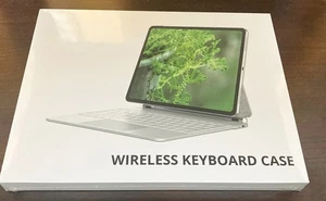 Weiße kabellose Tastatur Hülle AZERTY Tastatur für iPad Pro 13 M4 hintergrundbeleuchtete Tasten - Bild 1 von 10