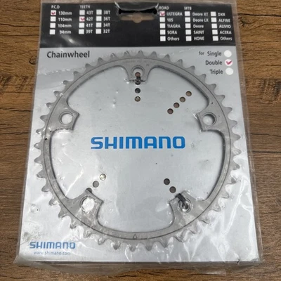 Shimano Ultegra FC-6500 A-42T x130BCD Road Chainring-NEW/NOS 2x9-Spd- Mint-NIB - Image 1 of 4