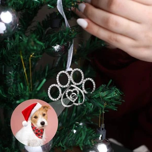Pet Paw Photo Projection Ornament • Custom Pet Lover Dog Cat Gift Christmas - Picture 1 of 4