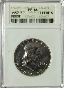 1957 50c Franklin Silber Half Dollar Fifty Cents PP PF66 - Bild 1 von 2