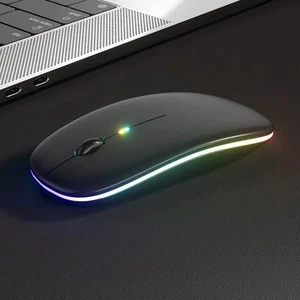 1 SOURIS SANS FIL ECLAIREE RECHARGEABLE WIRELESS MOUSE - Zdjęcie 1 z 3