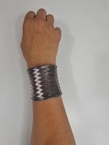 Pulsera tejida de plata ajustable escala de pez dragón de colección - Imagen 1 de 7
