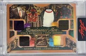 2023 Leaf Art of Sport Vince McMahon, Cody Rhodes, Roddy Piper, Jimmy Hart 3/35 - Picture 1 of 2