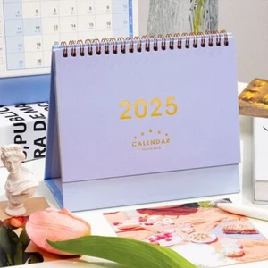 Spiral Desktop Calendar Standing Flip Agenda Organizer Home Office - Picture 1 of 11