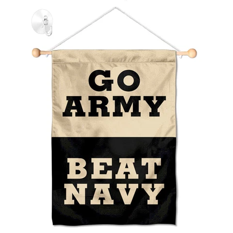 Army Black Knights Beat Navy Mini Window Banner Hanging with Suction Cup Cover