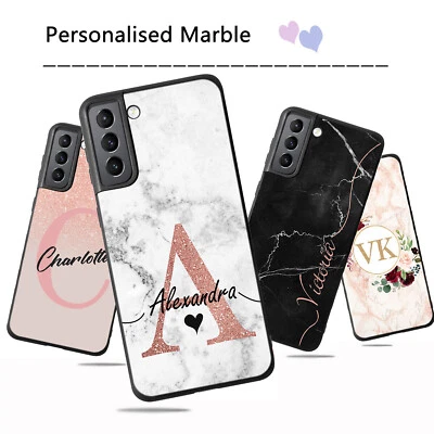 Funda de mármol personalizada con nombre para teléfono para Samsung Galaxy A14 A15 A25 A54 A35 Foto 1 de 4
