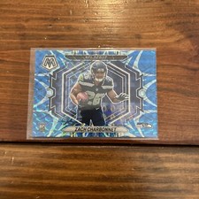 2023 Panini Mosaic Zach Charbonnet Rookie Card NFL Debut Reactive Blue Prizm