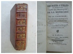SECRETS UTILES / TRAITE DU CASSIS / MANUEL DES MEDECINS, 1749-1754. - Picture 1 of 18