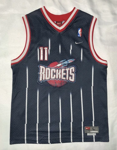 Yao Ming Houston Rockets Jersey Nike Swingman Youth Large Blue Away VTG Cover