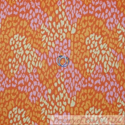 BonEful Fabric FQ Cotton Quilt Orange Pink Leopard Skin Print Jungle Wild Animal - Image 1 of 4