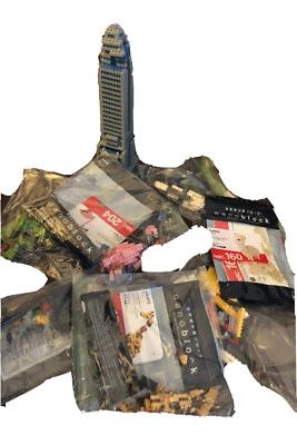 NANOBLOCK LOT 8 OZ Chrysler Building, Giraffe, Flamingo 4 Loose Bag & Alpaca NIP Foto 1 de 4