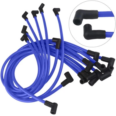 Cable de bujía de encendido electrónico 9X 10,5 mm azul apto para Chevy SBC BBC 454 V8 Foto 1 de 4
