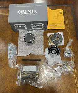 Neu im Karton Omnia Türknauf rund Schrank Riegel Set Schloss poliertes Neusilber 2-3/8" BS - Bild 1 von 4