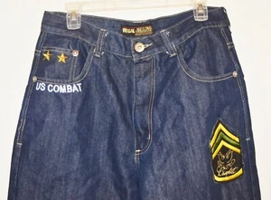 Regal Jeans Men’s Denim Jeans 34x30 Combat Patches - Picture 1 of 6