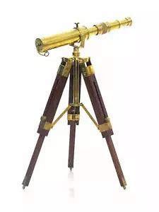 Telescopio de catalejo náutico de latón marino antiguo en regalo de soporte... - Bild 1 von 5