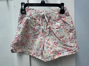 GIRLS GAP LIGHTWEIGHT SHORT SIZE MEDIUM FLORAL ORANGE YELLOW ELASTIC WAIST - Picture 1 of 3