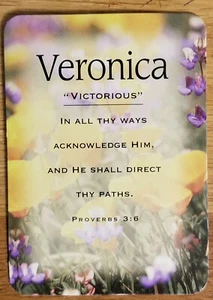 Veronica "Victorious" Keepsake Name Card - Confirmation Graduation Birthday - Picture 1 of 1