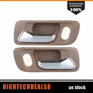 For 98-02 Honda Accord Door Handles 2Pcs Front Right & Left RH LH Interior Beige - Picture 1 of 6
