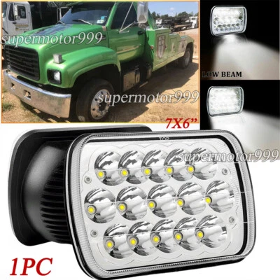 7x6" LED Headlight Hi Lo Spot Flood Combo Beam fit Chevy C6500 C7500 S10 Truck - Image 1 of 4