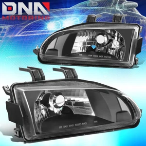 FOR 1992-1995 HONDA CIVIC EH/EJ/EG BLACK HOUSING HEADLIGHT HEAD LAMP(LEFT+RIGHT) - Picture 1 of 7