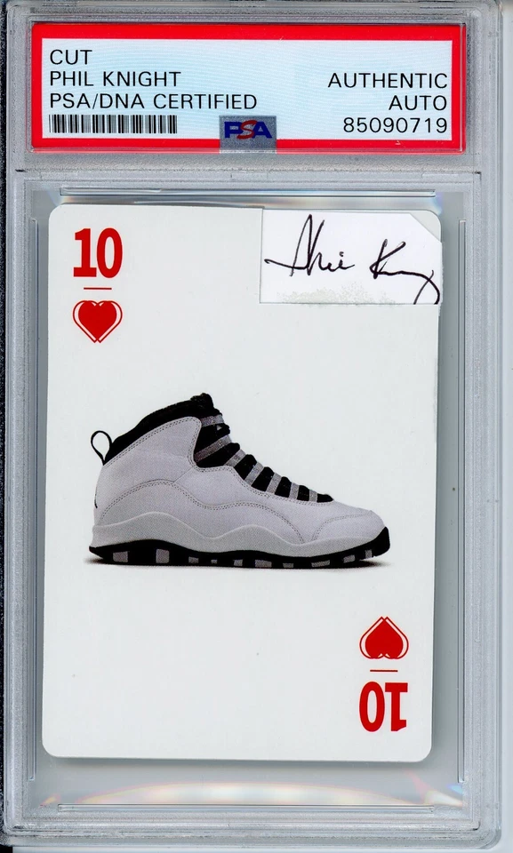 PHIL KNIGHT NIKE SIGNED AIR MICHAEL JORDAN SHOE CARD CUT PSA DNA COA AUTOGRAPH - Image 1 of 2