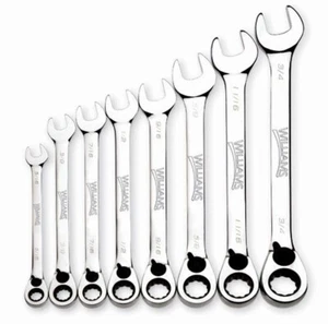 8pc 5/16 - 3/4" Reversible Ratcheting Combo Head 12 Point Wrench Set Williams - Picture 1 of 1