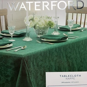 Mantel de Lujo Waterford Damasco Vacaciones Navidad 70x144 ~ HOLLY ~ VERDE - Imagen 1 de 5