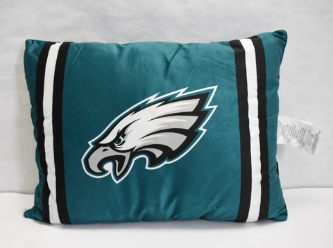 Philadelphia Eagles NFL 20" x 26" Plush Striped Bed Pillow 100% Polyester Cover