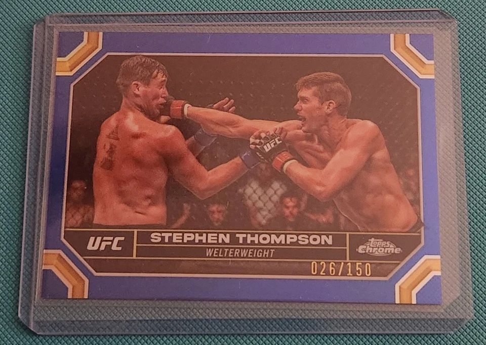 2024 Topps Chrome UFC Blue Refractor /150 Stephen Thompson #180 - Image 1 of 1