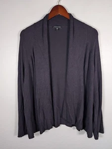 Eileen Fisher maglione donna grande antracite aperto davanti cardigan filato italiano - Foto 1 di 10
