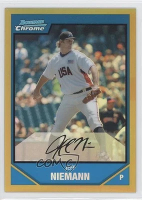 2007 Bowman Draft Chrome Picks Prospects Gold Refractor /50 Jeff Niemann #BDPP83 - Image 1 of 2