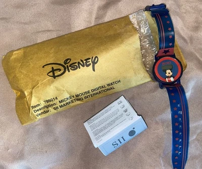 Kid's DISNEY SII Seiko Mickey Mouse Blue Plastic Digital LCD Watch 32mm & Mailer - Image 1 of 4