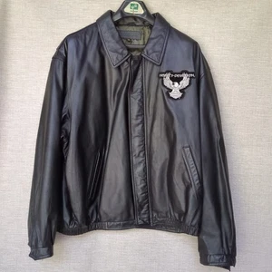 Port Authority Leather Bomber Jacket J-780 Men's XXL Black Harley Davidson 2XL - Picture 1 of 23