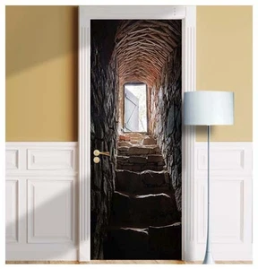 Keller Treppe Tür Wandbild Aufkleber, 1 Stück Cover Aufkleber, Peel'n'Stick, laminiert - Bild 1 von 18