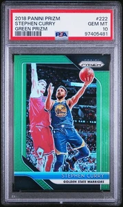 2018 Panini Prizm #222 Stephen Curry Green Prizm PSA 10 - Picture 1 of 2