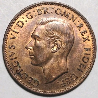Australia, 1951 George VI Penny. Red! Low Mintage C25-478. - Image 1 of 4