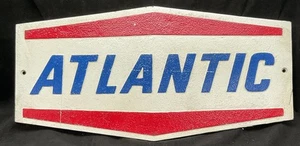 Atlantic Petroleum Co. Insegna da parete in ghisa circa 17"x9" @W - Foto 1 di 4