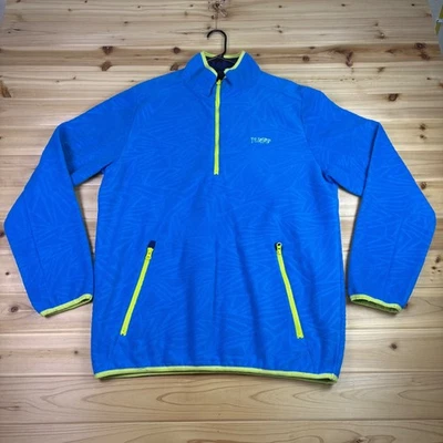 Suéter masculino Neff azul médio lã 1/4 zíper jaqueta de skate com colarinho - Imagem 1 de 4