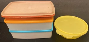 Lot 4 TUPPERWARE 5551A 816 234, rectangular Freeze it, bowl, deli keeper - Picture 1 of 6