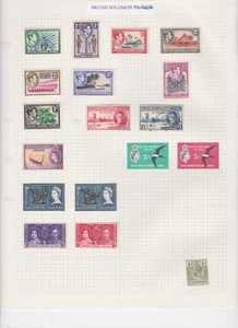 1 ALBUMSEITE POSTFRISCHER & GEBRAUCHTER UNGEPRÜFTER BRIEFMARKEN VON BRITISCHEN SALOMONENINSELN - Bild 1 von 1