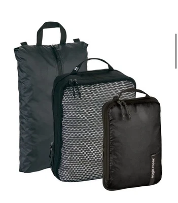 Nuevo Juego Eagle Creek Essentials - 3 Piezas Negro Pack-It Cubos de Embalaje Nuevo con Etiquetas Foto 1 de 4