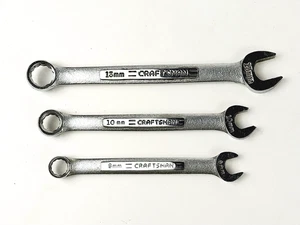 Vtg Craftsman USA Metric Combination Wrench 12-Point 3-Pc Lot 9-10mm, 13mm - USA - Picture 1 of 3