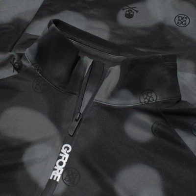G/Fore NWT Brushed Back Tech 1/4 Zip Pullover Size M Gray/Black w/ Skulls & Logo - Image 1 of 4