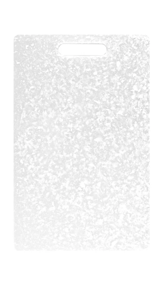 Tabla de cortar clásica de gelatina con mango, 9 por 15 pulgadas, patrón de granito blanco Foto 1 de 1